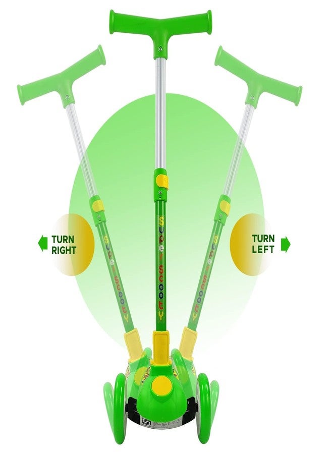 Zyamalox Funlittle Adaptable Kids Kick Scooter: 3 Adjustable Heights, Foldable Design, Stylish PVC Wheels, Rear Brakes, Ages 3+, 40 kg Weight Limit, (Green) - Image 4